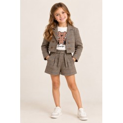 Sarabanda 07762 07690 Girl plaid outfit