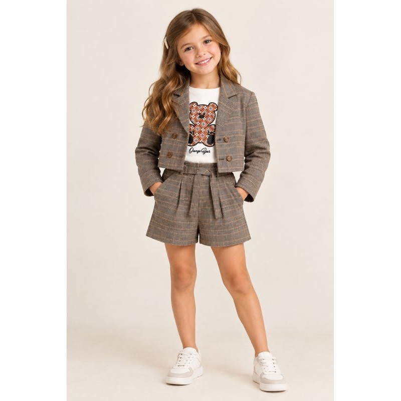 Sarabanda 07762 07690 Girl plaid outfit