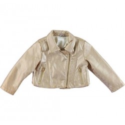 Sarabanda 0U240 Baby Gold Faux Leather Jacket