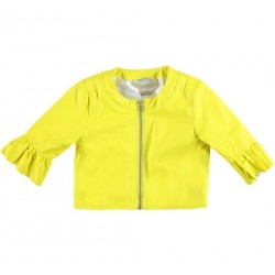 Sarabanda 0U693 Faux leather jacket yellow girl