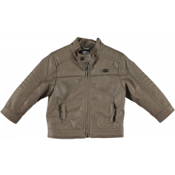 Sarabanda 0Q171 Baby Dove Faux Leather Jacket
