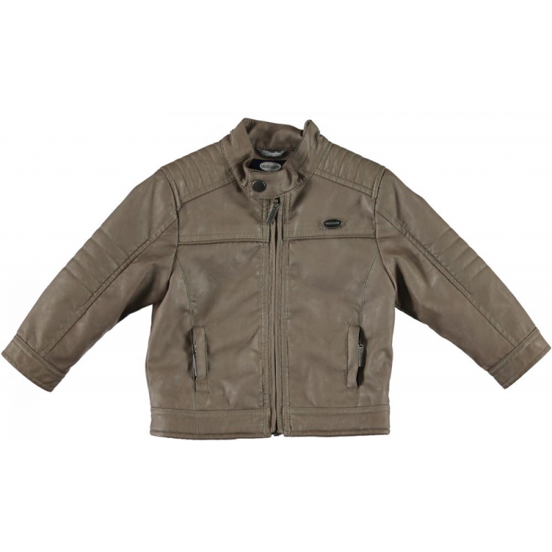 Sarabanda 0Q171 Baby Dove Faux Leather Jacket