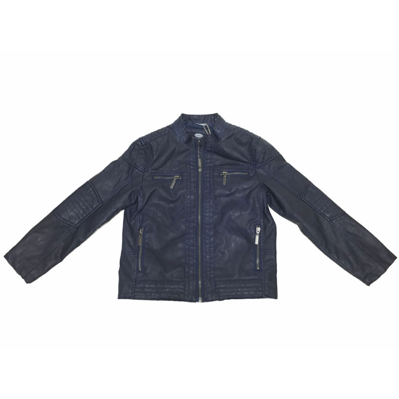 Sarabanda 0Q380 Blue Faux Leather Jacket Boy