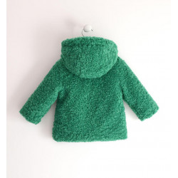 Sarabanda 05264 Cappotto teddy verde bambina