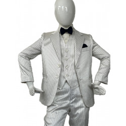 Malip 2455 Glossy pinstripe suit 6 pcs child
