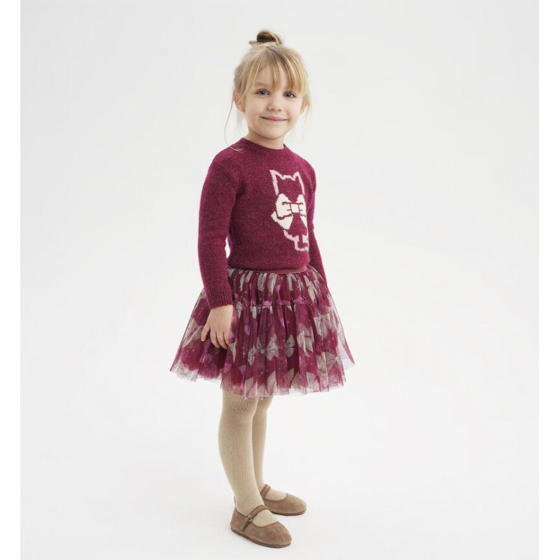 Sarabanda 07316 07351 Set of sweater and tulle skirt with fantasy for girls