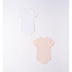 Minibanda 36301 Set of two newborn pink bodysuits