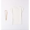 Sarabanda 08451 Cream T-shirt with necklace