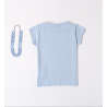 Sarabanda 08451 T-shirt azzurra con collana